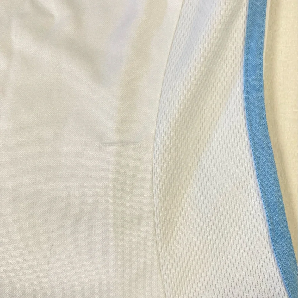 Adidas Women's White and Blue V-Neck Top see measurements- more like a size 8 - Picture 2 of 6